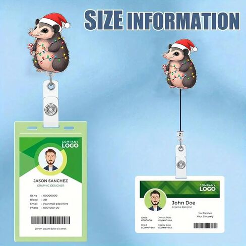 Christmas Badge Reel Cute Elk Retractable Alligator Clip with Christmas Lights Designs Acrylic Holiday Badge Reels Christmas Reindeer Badge Holder for Nurse Doctor Office Worker in Saudi Arabia