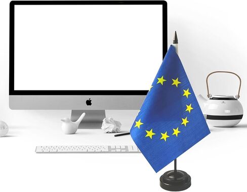 2 حزمة من أعلام مكتب الاتحاد الأوروبي، علم قابل للاتحاد الأوروبي، ديكورات الاتحاد الأوروبي، علم مؤتمر الاتحاد الأوروبي، أعلام الاتحاد الأوروبي، 18 × 5.5 بوصة - ألوان زاهية ومقاومة للبهتان in Kuwait