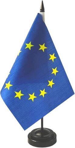2 حزمة من أعلام مكتب الاتحاد الأوروبي، علم قابل للاتحاد الأوروبي، ديكورات الاتحاد الأوروبي، علم مؤتمر الاتحاد الأوروبي، أعلام الاتحاد الأوروبي، 18 × 5.5 بوصة - ألوان زاهية ومقاومة للبهتان in Kuwait