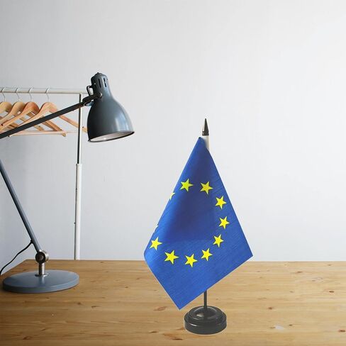 2 حزمة من أعلام مكتب الاتحاد الأوروبي، علم قابل للاتحاد الأوروبي، ديكورات الاتحاد الأوروبي، علم مؤتمر الاتحاد الأوروبي، أعلام الاتحاد الأوروبي، 18 × 5.5 بوصة - ألوان زاهية ومقاومة للبهتان in Kuwait