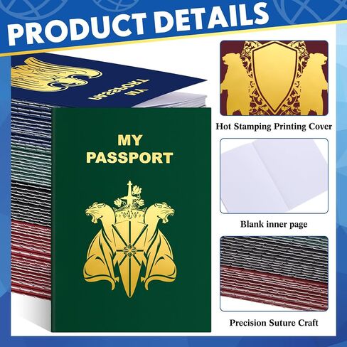 Lincia 48 Pcs Blank Passport Notebook Fake Passport Book Travel Journal Passport Party Favor Bulk for Halloween Travel Classroom Supplies(Vintage Color) in Saudi Arabia