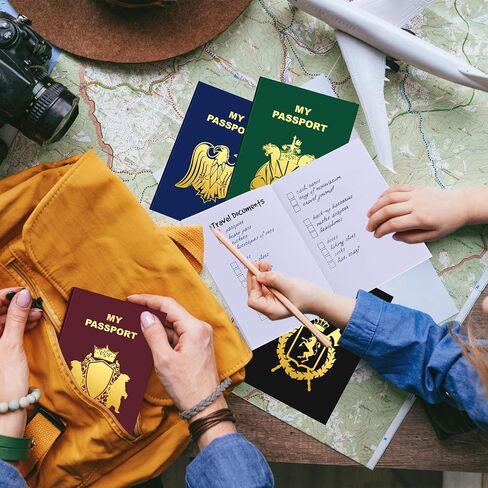 Lincia 48 Pcs Blank Passport Notebook Fake Passport Book Travel Journal Passport Party Favor Bulk for Halloween Travel Classroom Supplies(Vintage Color) in Saudi Arabia
