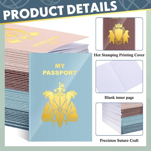 Lincia 48 Pcs Blank Passport Notebook Fake Passport Book Travel Journal Passport Party Favor Bulk for Halloween Travel Classroom Supplies(Vintage Color) in Saudi Arabia