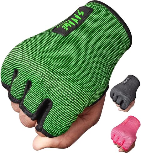 BeSAVAGE Compression Sleeves Boxing Hand Wraps Elastic Quick Wraps Fist Protection Handwraps Boxing Gloves for Women Men MMA Muay Thai Training Gear in Kuwait