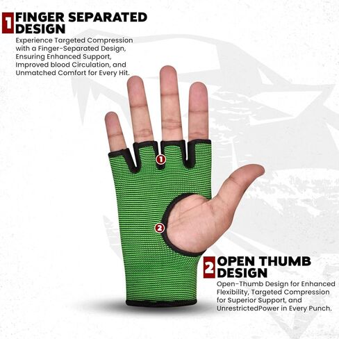 BeSAVAGE Compression Sleeves Boxing Hand Wraps Elastic Quick Wraps Fist Protection Handwraps Boxing Gloves for Women Men MMA Muay Thai Training Gear in Kuwait