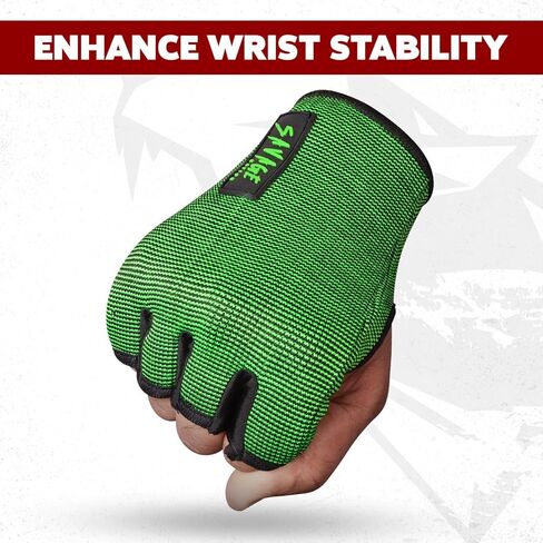 BeSAVAGE Compression Sleeves Boxing Hand Wraps Elastic Quick Wraps Fist Protection Handwraps Boxing Gloves for Women Men MMA Muay Thai Training Gear in Kuwait