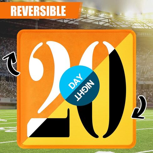 16 Pcs Football Yard Markers Set Include 11 Football Field Yard Line Markers High Visibility 4 Weighted Football End Zone Pylons with Carrying Bag for Football Training Sporting Equipments, Orange in Kuwait