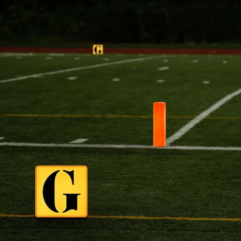 16 Pcs Football Yard Markers Set Include 11 Football Field Yard Line Markers High Visibility 4 Weighted Football End Zone Pylons with Carrying Bag for Football Training Sporting Equipments, Orange in Kuwait