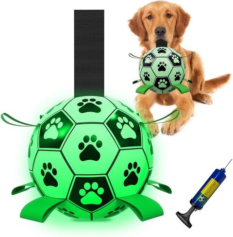Glowing Pet Toys for Soccer Fun, Glow-in-Dark Fetch Toys for Dogs and Cats, Outdoor and Indoor Use (Medium) in Saudi Arabia