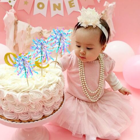 10Pcs Firework Cupcake Toppers Colorful Sequins Tassel Rain Silk Fireworks Birthday Cake Decoration Cocktail Fruit Toothpick for Birthday Wedding Graduation Party(4.89) in Saudi Arabia