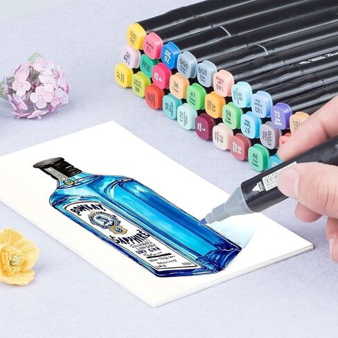 80 Colors Alcohol Markers Drawing Markers, Dual Tip Art Markers，Alcohol Markers Set for Coloring, Drawing, Sketching, Card Making, Colored Markers in Kuwait