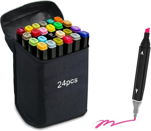 80 Colors Alcohol Markers Drawing Markers, Dual Tip Art Markers，Alcohol Markers Set for Coloring, Drawing, Sketching, Card Making, Colored Markers in Kuwait