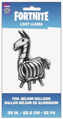 بالون Fortnite Llama العملاق الفريد من نوعه باللون الأسود/الفضي - 35 بوصة (عدد واحد) | ديكور حفلات عالي الجودة - مثالي لحفلات الألعاب والمناسبات ذات الطابع الخاص in Saudi Arabia