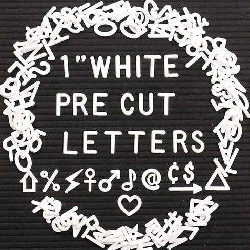 Letters for Letter Board Letters Only, 1 inch White Message Board Letters Felt Letter Board Sign Accessories (378 pcs), 1" Pre Cut Plastic Letterboard Letters Numbers Changeable Menu Board Replacement in Kuwait