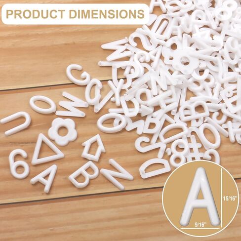 Letters for Letter Board Letters Only, 1 inch White Message Board Letters Felt Letter Board Sign Accessories (378 pcs), 1" Pre Cut Plastic Letterboard Letters Numbers Changeable Menu Board Replacement in Kuwait