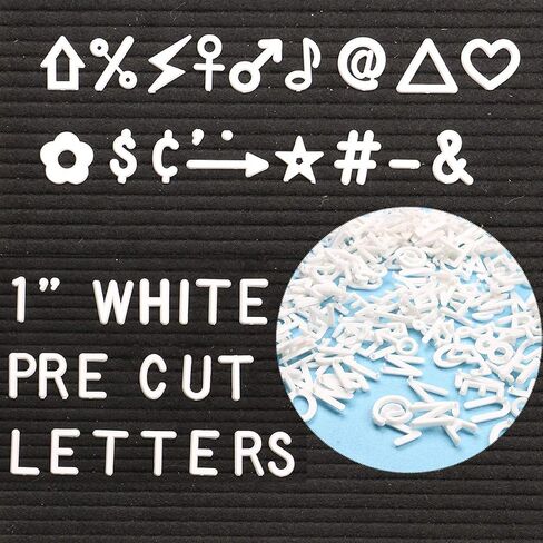 Letters for Letter Board Letters Only, 1 inch White Message Board Letters Felt Letter Board Sign Accessories (378 pcs), 1" Pre Cut Plastic Letterboard Letters Numbers Changeable Menu Board Replacement in Kuwait