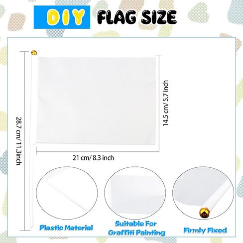 120 قطعة أعلام التسامي صغيرة فارغة الصلبة أعلام بيضاء صغيرة عادي أبيض لتقوم بها بنفسك أعلام على عصا للمسيرات حفلة عيد ميلاد لوازم الزفاف in Kuwait