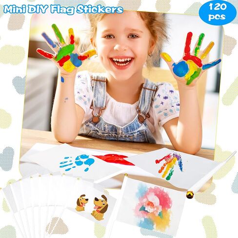 120 قطعة أعلام التسامي صغيرة فارغة الصلبة أعلام بيضاء صغيرة عادي أبيض لتقوم بها بنفسك أعلام على عصا للمسيرات حفلة عيد ميلاد لوازم الزفاف in Kuwait