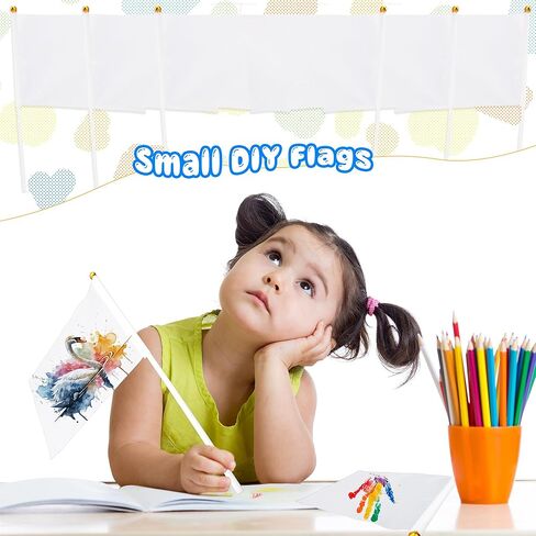 120 قطعة أعلام التسامي صغيرة فارغة الصلبة أعلام بيضاء صغيرة عادي أبيض لتقوم بها بنفسك أعلام على عصا للمسيرات حفلة عيد ميلاد لوازم الزفاف in Kuwait