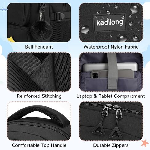 kadilong Laptop Backpack for Teen Girls,College Student Bookbag for Women Middle High School Mochila Escolares Niñas in Kuwait