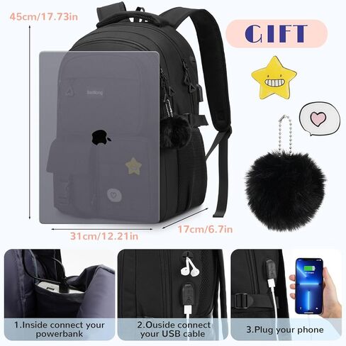 kadilong Laptop Backpack for Teen Girls,College Student Bookbag for Women Middle High School Mochila Escolares Niñas in Kuwait