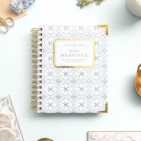 Day Designer 2025 Mini Daily Planner – Premium Planner for Stylish Organization. Combines Monthly Calendar, Hourly Schedule, To-Do List, Gratitude, Goal Setting, Inspirational Quotes, Stickers & More. Elegant laminated Cover with Gold Accents (Casa Bella  in Saudi Arabia