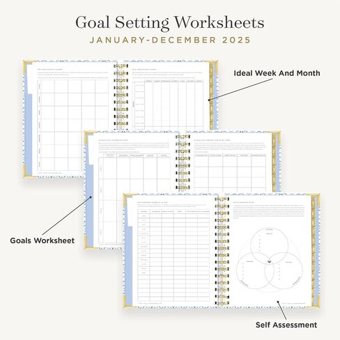 Day Designer 2025 Mini Daily Planner – Premium Planner for Stylish Organization. Combines Monthly Calendar, Hourly Schedule, To-Do List, Gratitude, Goal Setting, Inspirational Quotes, Stickers & More. Elegant laminated Cover with Gold Accents (Casa Bella  in Saudi Arabia