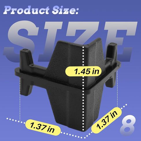 16 Pcs Post Inserts Connectors for Whalen 5 Shelf Heavy Duty Shelving Unit - PP Plastic, Injection Molded, Sturdy & Strong Support - Black, Includes 8 Post Corner Connectors and 8 Post Caps in Saudi Arabia