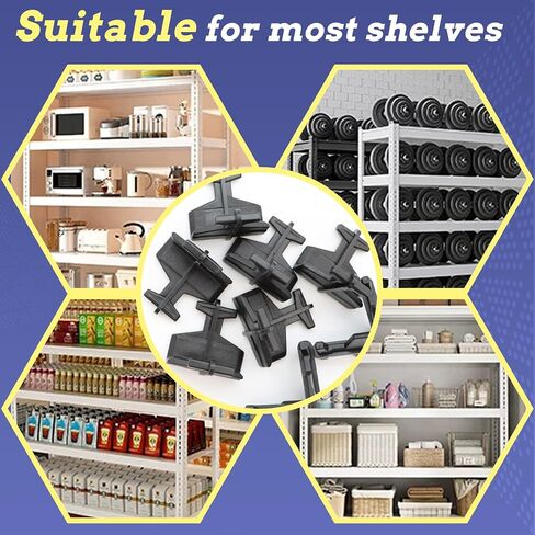 16 Pcs Post Inserts Connectors for Whalen 5 Shelf Heavy Duty Shelving Unit - PP Plastic, Injection Molded, Sturdy & Strong Support - Black, Includes 8 Post Corner Connectors and 8 Post Caps in Saudi Arabia