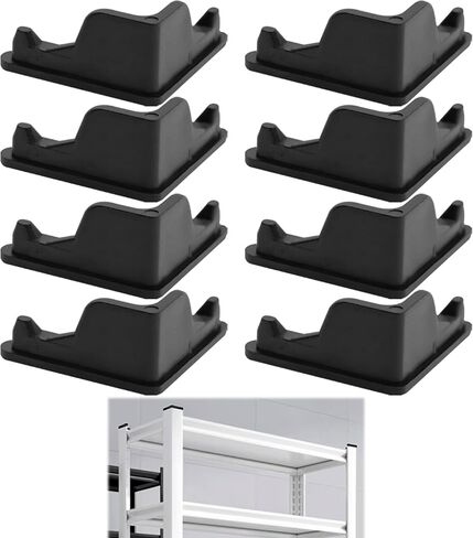 16 Pcs Post Inserts Connectors for Whalen 5 Shelf Heavy Duty Shelving Unit - PP Plastic, Injection Molded, Sturdy & Strong Support - Black, Includes 8 Post Corner Connectors and 8 Post Caps in Saudi Arabia