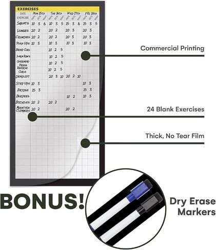 Dry Erase Workout Calendar Poster - Fitness Calendar, Workout Planner, To-Do List, Fitness Planner Notes Section for Workout Tracking and Home Gym in Saudi Arabia