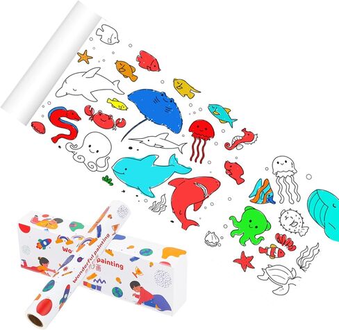 2-Pack Jumbo Coloring Roll for Kids - 116x11.6 Large Coloring Tablecloth with Color Wonder Paper, Mess-Free Toddler Art Supplies for Easel, Home & Party (Ages 3-8 Gift)(Vehicle) in Saudi Arabia