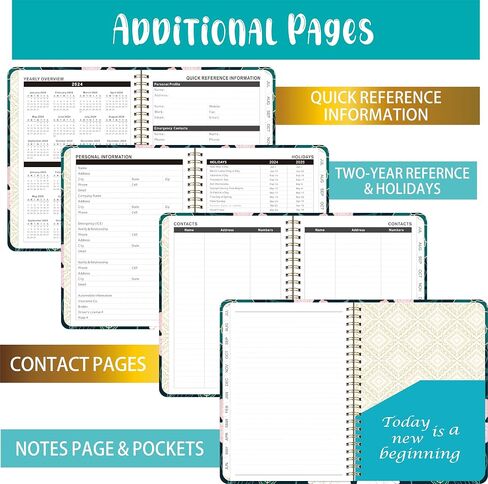 2025 planner, weekly and monthly planner, from Jan.2025 to Dec.2025, A5 (6.2'' x 8.5") With Tabs, Metal Cladding Round Corners, Ideal for School, Teacher, College, Student, Office, Dark Green in Saudi Arabia