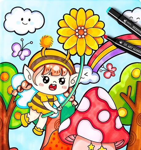Alcohol Markers, 48+4 Colors Markers for Kids Adult Coloring, Dual Tip Art Markers Drawing Markers Set With Carry Case (48+4) in Kuwait