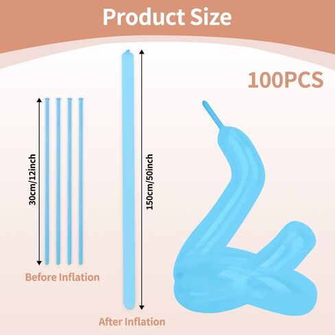 260 Balloons, Long Balloons, 100 Pcs Clear 260 Balloons, Long Balloons for Tying Balloon Arch, Latex Balloons for Animal Balloons, Transparent Twisting Balloons for Halloween Wedding Birthday Party in Kuwait