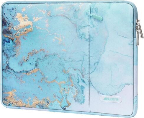 MOSISO Laptop Sleeve Compatible with MacBook Air/Pro, 13-13.3 inch Notebook, Compatible with MacBook Pro 14 inch 2023-2021 A2779 M2 A2442 M1, Polyester Vertical Watercolor Marble Bag, Green in Saudi Arabia
