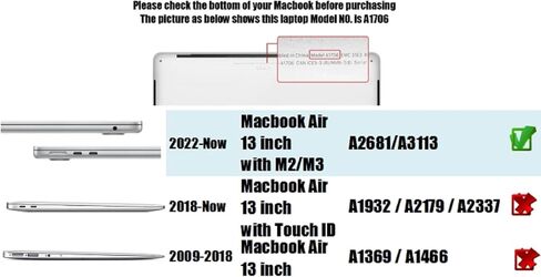 حافظة Se7enline متوافقة مع جهاز MacBook Air 13.6 بوصة M3 M2 لجهاز mac air موديل A2681/A3113 2024 2023 2022 حافظة جلدية PU حافظة للكتب وغطاء فوليو وغطاء لوحة مفاتيح شفاف، بني in Saudi Arabia