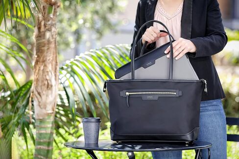 حافظة تارجوس نيوبورت ذات الطراز الحديث مع نايلون متين مقاوم للماء، وجيب خلفي بسحاب، وحقيبة منزلقة واقية تناسب أجهزة الكمبيوتر المحمول/الكمبيوتر المحمول مقاس 11-12 بوصة، أسود (TSS1001GL) in Kuwait