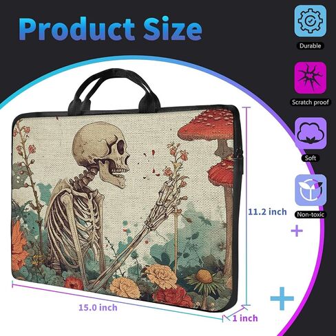 Skeleton Laptop Sleeve Case, 14 15 15.4 15.6 inch Laptop Bag Case with Handle for Women Girls Men, Traveling Laptop Sleeve Compatible with MacBook, HP, Dell, Lenovo in Saudi Arabia
