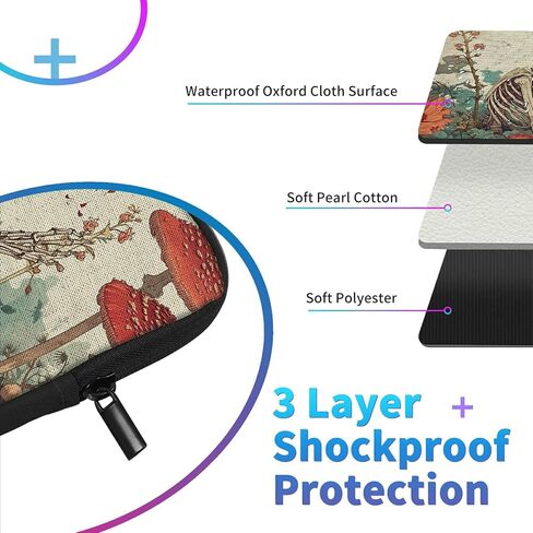 Skeleton Laptop Sleeve Case, 14 15 15.4 15.6 inch Laptop Bag Case with Handle for Women Girls Men, Traveling Laptop Sleeve Compatible with MacBook, HP, Dell, Lenovo in Saudi Arabia