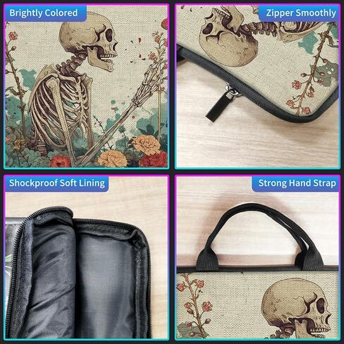 Skeleton Laptop Sleeve Case, 14 15 15.4 15.6 inch Laptop Bag Case with Handle for Women Girls Men, Traveling Laptop Sleeve Compatible with MacBook, HP, Dell, Lenovo in Saudi Arabia