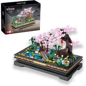 Bonsai Tree Building Sets，Japanese Style Cherry Blossom Tree Mini Building Blocks(1101PCS), Including Garden, Plants，Animal，Pond，Meaningful Gift for 6 7 8 9 10+ Kids and Adults… in Saudi Arabia