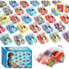Worgree 50 Pcs Mini Pull Back Cars, Small Race Car Toys Bulk Party Favors for Kids 4-8 8-12 Treasure Box Toys for Classroom Prizes Pinata Goodie Bags Stuffers Birthday Gifts for Boys Girls Toddlers