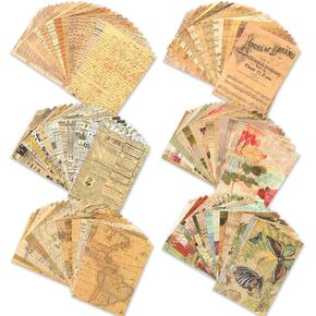 BLEDS 210 Sheets of Scrapbook Paper, Vintage Journaling Supplies Aesthetic Craft Paper for Junk Journal Ephemera Coquette Room Wall Retro Decor Background Collage Tags Card Making