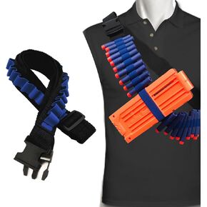 WALWAL Elite لعبة تكتيكية رصاصة باندولير، حامل سهام عالي السعة قابل للتعديل متوافق مع Nerf Elite Blasters - ملحق لعبة الذخيرة الرغوية بحبل مرن