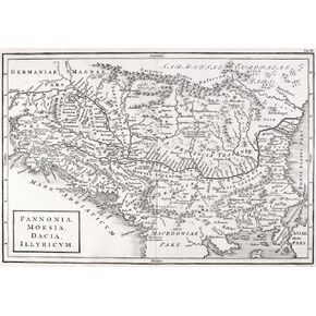 Map Pannonia Nengraved Map 19Th Century Depicting The Ancient Areas Of Pannonia Moesia Dacia And Illyricum Poster Print by (24 x 36)