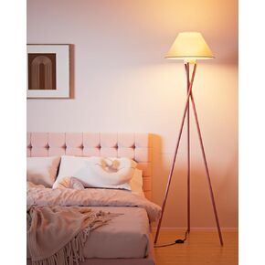 Lightdot Arc Tripod Floor Lamp White, Modern Floor Lamp for Living Room, Standing Lamp with Arc Shape Linen Shade, E26 Bulb Included, 66" Tall Floor Lamp for Bedroom, Home Office
