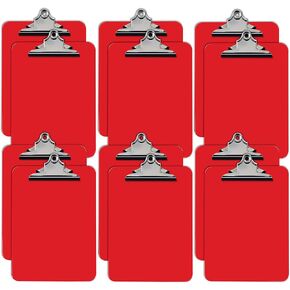 Better Office Products Red Plastic Clipboards, 12 Pack, Durable, 12.5 x 9 Inch, Standard Metal Clip, Red, Set of 12