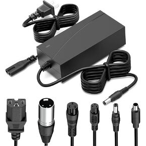 29.4V 2A/1A Fast Battery Charger(6 Plugs), Universal Battery Replacement Charger for 24V 25.2V 25.6V 25.9V Li-Batteries, for 7S Lithium Battery Pack