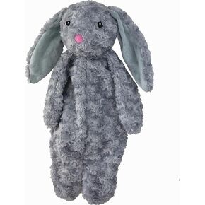 Pet Lou Stuffingless Floppy Plush Dog Toys with Durable Squeak and Crinkle Paper Dog Chew Toys for Large Dogs and Medium Dogs (Gray, 19 Inch Floopy Rabbit 2)
